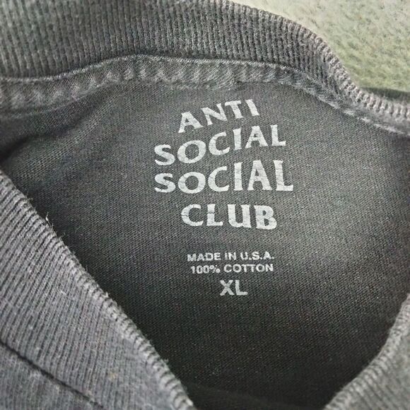 Anti Social Social Club T-Shirt Mens Extra Large Black Streetwear Double Sided - Picture 3 of 8